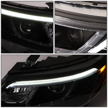 FAROS 14-15 KIA SORENTO - FITS MODELS WITH HALOGEN HEADLIGHTS WITH LED DRL - LED DRL - BLACK HOUSING / AMBER CORNER
