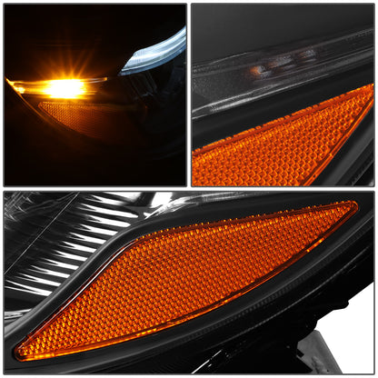 FAROS 14-15 KIA SORENTO - FITS MODELS WITH HALOGEN HEADLIGHTS WITH LED DRL - LED DRL - BLACK HOUSING / AMBER CORNER