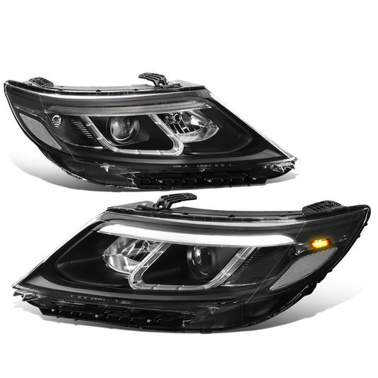 FAROS 14-15 KIA SORENTO - FITS MODELS WITH HALOGEN HEADLIGHTS WITH LED DRL - LED DRL - BLACK HOUSING / CLEAR CORNER