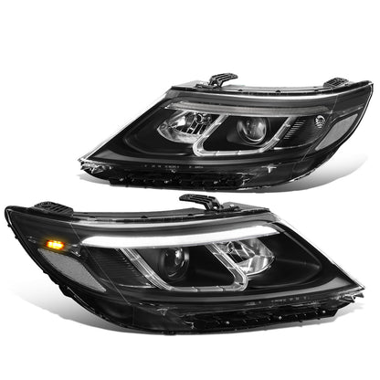 FAROS 14-15 KIA SORENTO - FITS MODELS WITH HALOGEN HEADLIGHTS WITH LED DRL - LED DRL - BLACK HOUSING / CLEAR CORNER