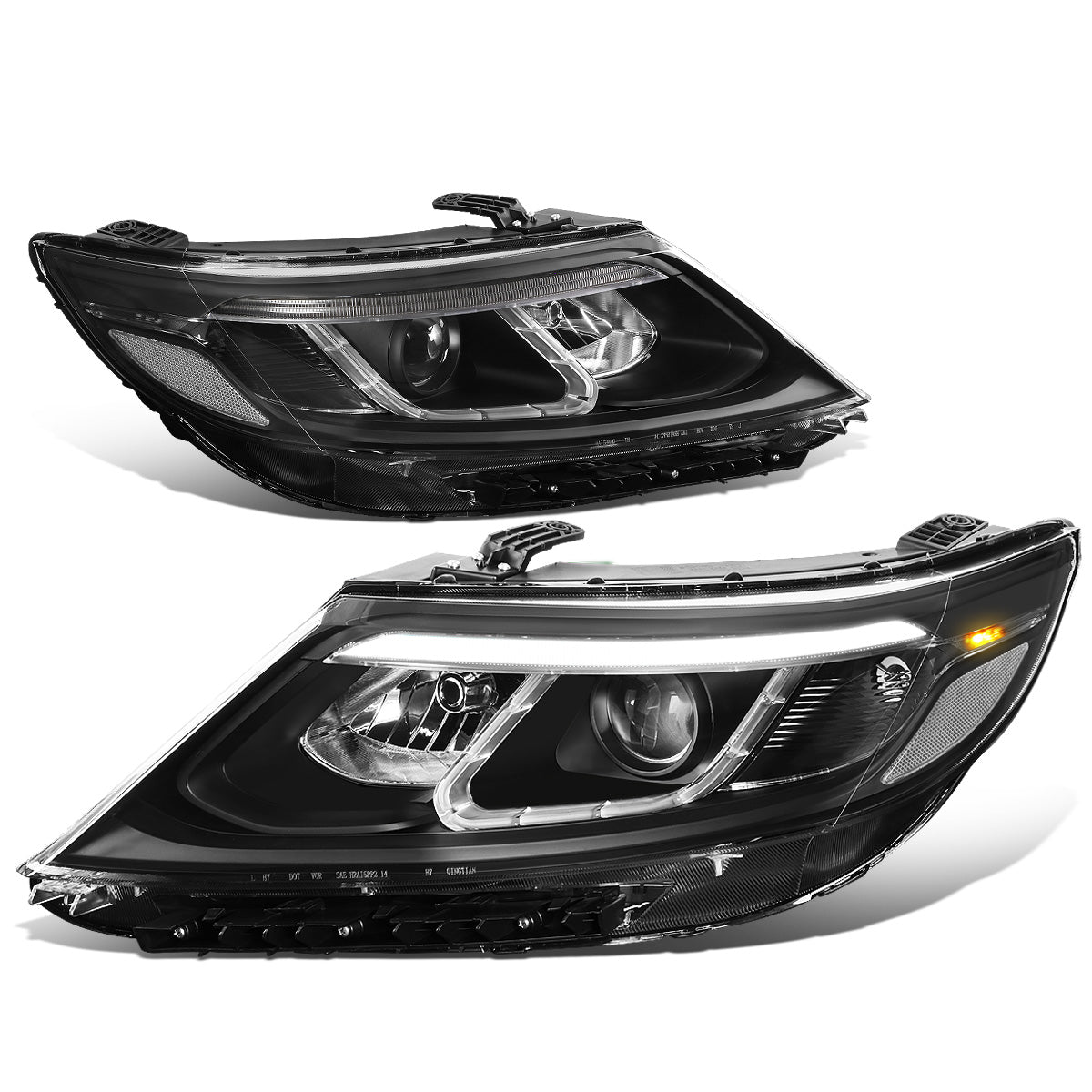 FAROS 14-15 KIA SORENTO - FITS MODELS WITH HALOGEN HEADLIGHTS WITH LED DRL - LED DRL - BLACK HOUSING / CLEAR CORNER