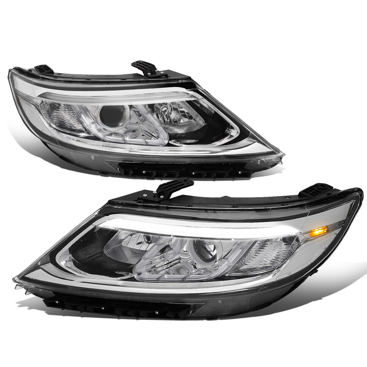 FAROS 14-15 KIA SORENTO - FITS MODELS WITH HALOGEN HEADLIGHTS WITH LED DRL - LED DRL - CHROME HOUSING / CLEAR CORNER