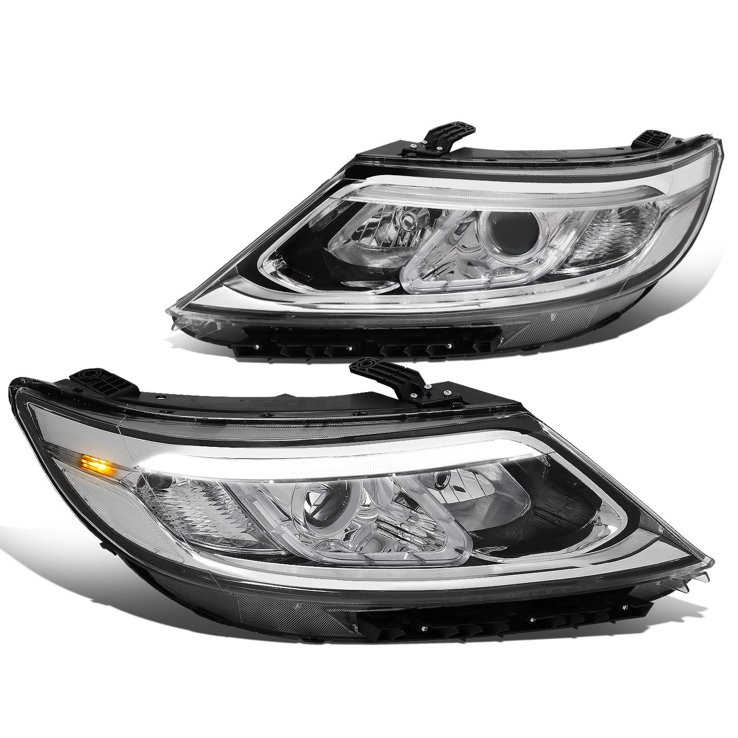 FAROS 14-15 KIA SORENTO - FITS MODELS WITH HALOGEN HEADLIGHTS WITH LED DRL - LED DRL - CHROME HOUSING / CLEAR CORNER