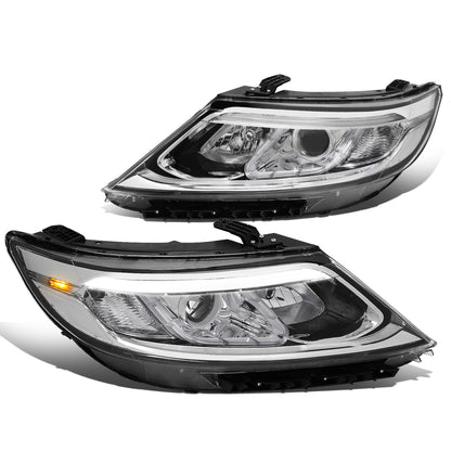 FAROS 14-15 KIA SORENTO - FITS MODELS WITH HALOGEN HEADLIGHTS WITH LED DRL - LED DRL - CHROME HOUSING / CLEAR CORNER