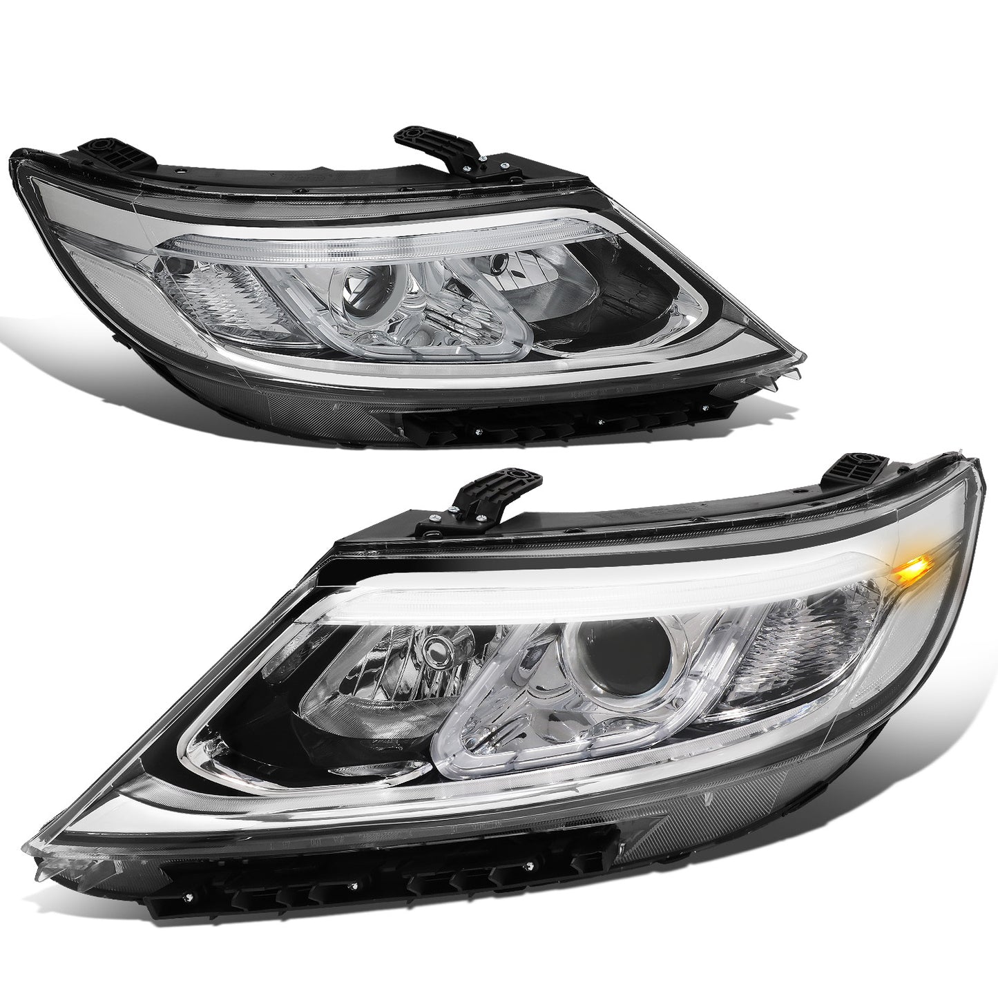 FAROS 14-15 KIA SORENTO - FITS MODELS WITH HALOGEN HEADLIGHTS WITH LED DRL - LED DRL - CHROME HOUSING / CLEAR CORNER