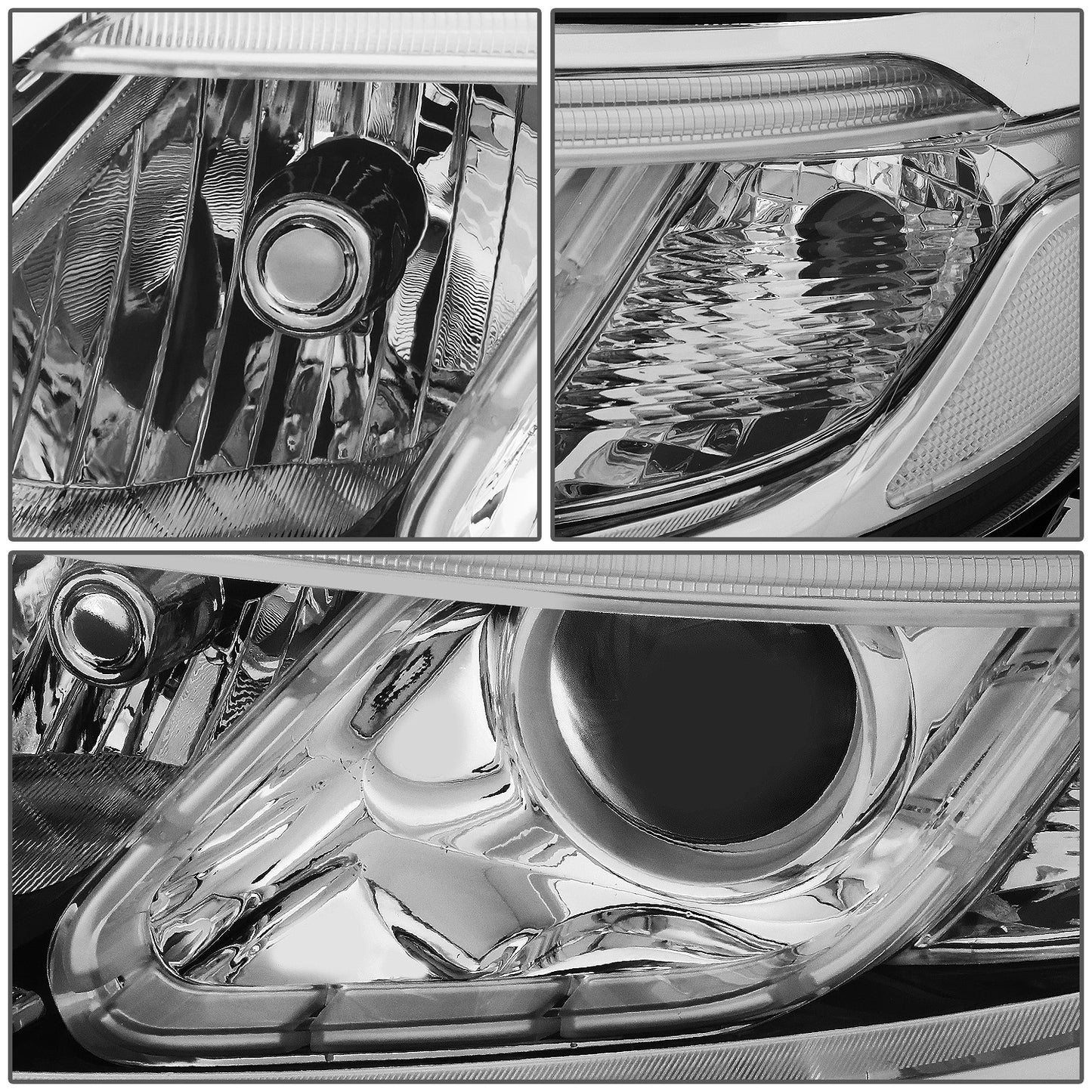 FAROS 14-15 KIA SORENTO - FITS MODELS WITH HALOGEN HEADLIGHTS WITH LED DRL - LED DRL - CHROME HOUSING / CLEAR CORNER