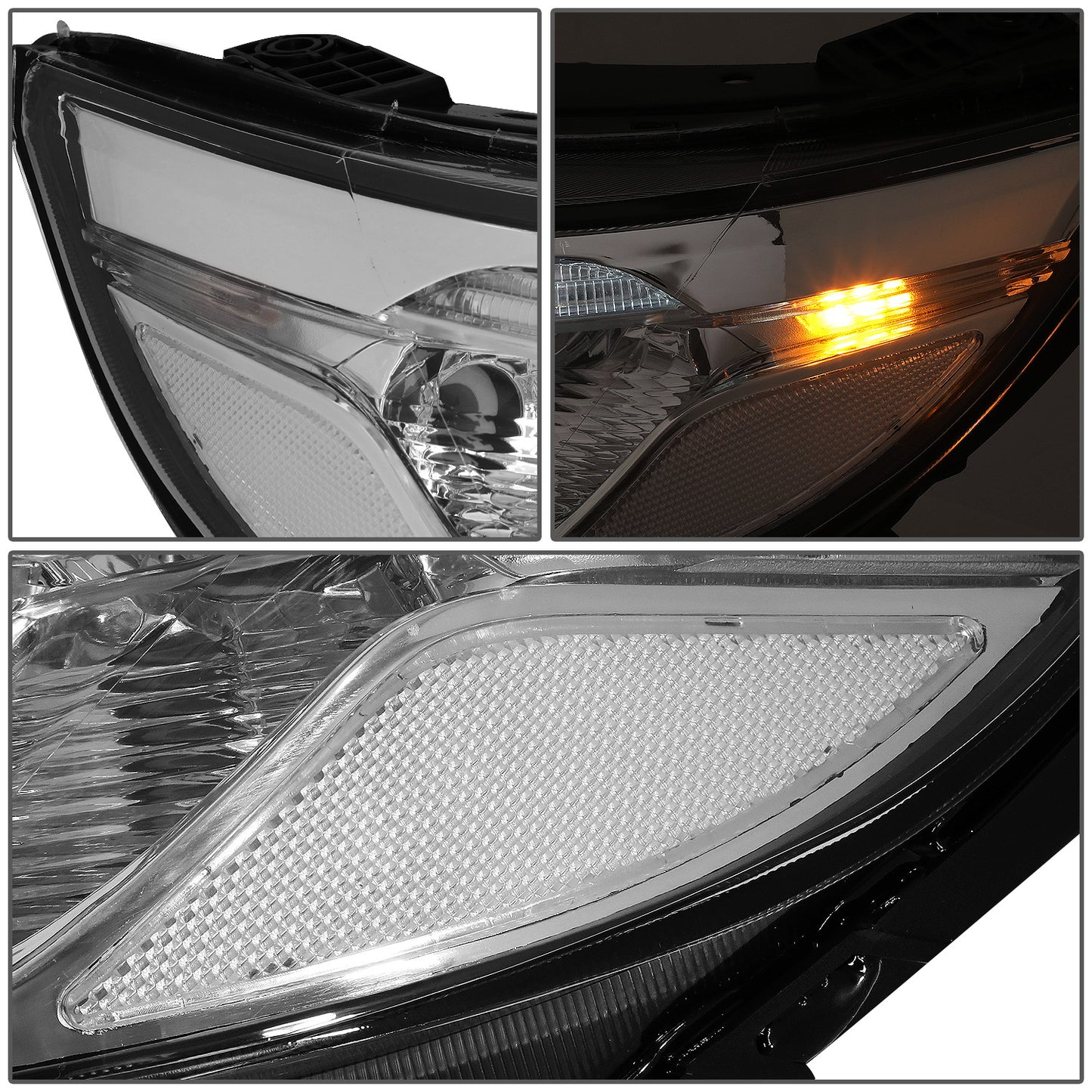 FAROS 14-15 KIA SORENTO - FITS MODELS WITH HALOGEN HEADLIGHTS WITH LED DRL - LED DRL - CHROME HOUSING / CLEAR CORNER