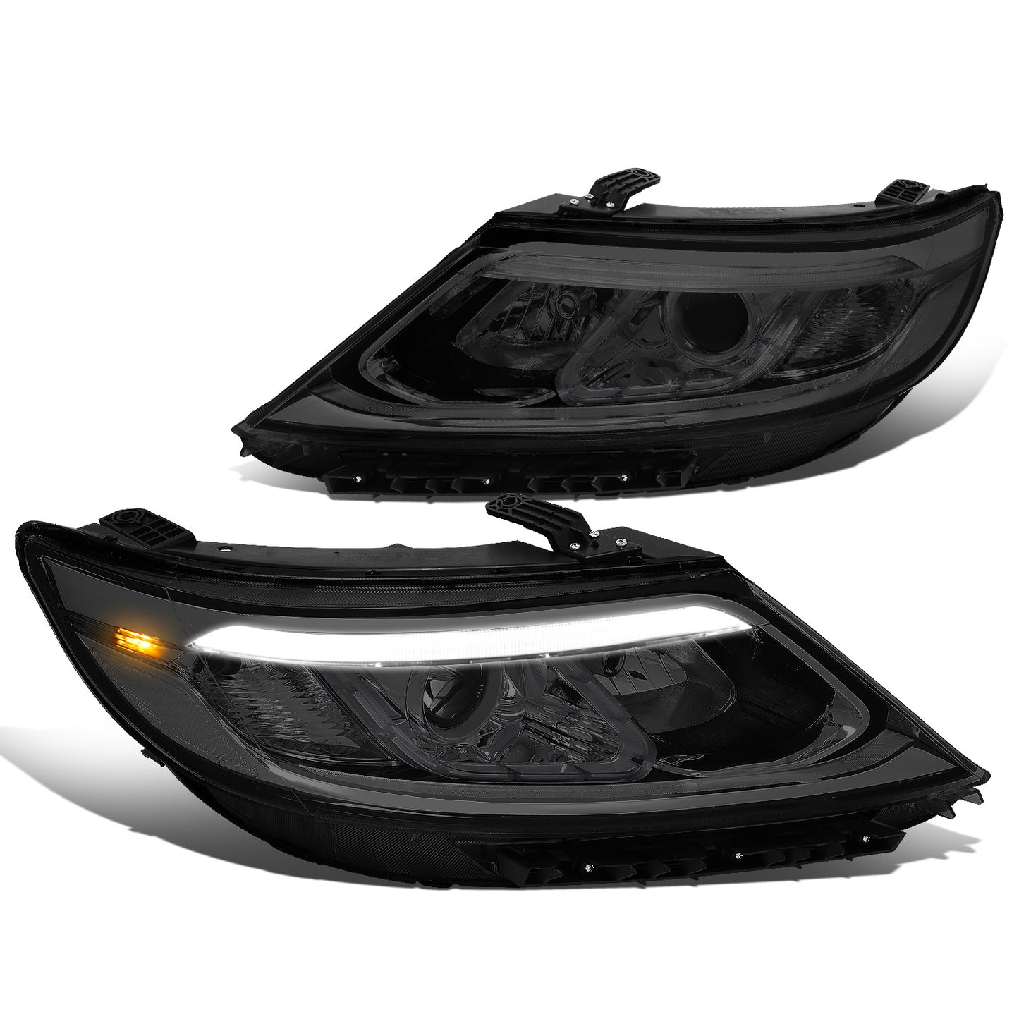 FAROS 14-15 KIA SORENTO - FITS MODELS WITH HALOGEN HEADLIGHTS WITH LED DRL - LED DRL - SMOKE HOUSING / CLEAR CORNER
