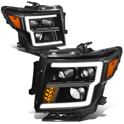 FAROS 17-22 NISSAN TITAN / 16-22 NISSAN TITAN XD - FITS MODELS WITH HALOGEN HEADLIGHTS ONLY - DOES NOT FIT FACTORY HID EQUIPPED MODELS - PROJECTOR CONVERSION LED RUNNING LIGHT STRIP - H1 LOW BEAM / H1 HIGH BEAM / 2825 SIDE MARKER - BLACK HOUSING / AMBER