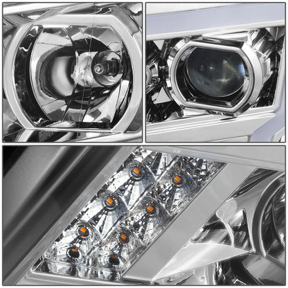 FAROS 17-22 NISSAN TITAN / 16-22 NISSAN TITAN XD - FITS MODELS WITH HALOGEN HEADLIGHTS ONLY - DOES NOT FIT FACTORY HID EQUIPPED MODELS - PROJECTOR CONVERSION LED RUNNING LIGHT STRIP - H1 LOW BEAM / H1 HIGH BEAM / 2825 SIDE MARKER - CHROME HOUSING / CLEAR