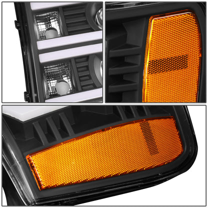 FAROS 07-13 GMC SIERRA 1500 / 07-14 GMC SIERRA 2500, 3500 - DOES NOT FIT 2007 CLASSIC STYLES - LIGHT BAR REQUIRES WIRING INTO EXISTING HARNESS - DUAL U-BAR LED DRL - BLACK HOUSING / AMBER CORNER