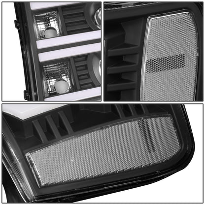 FAROS 07-13 GMC SIERRA 1500 / 07-14 GMC SIERRA 2500, 3500 - DOES NOT FIT 2007 CLASSIC STYLES - LIGHT BAR REQUIRES WIRING INTO EXISTING HARNESS - DUAL U-BAR LED DRL - BLACK HOUSING / CLEAR CORNER