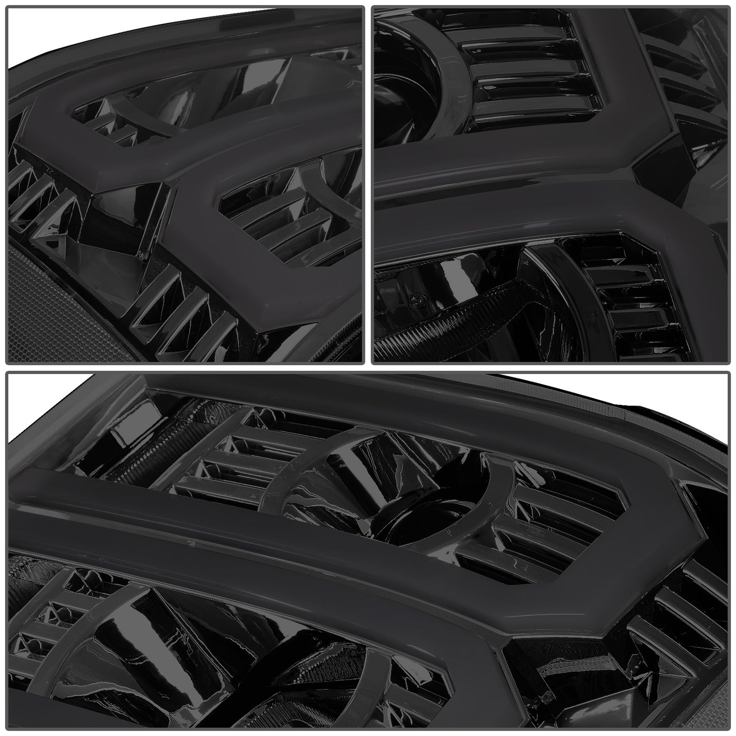 FAROS 07-13 GMC SIERRA 1500 / 07-14 GMC SIERRA 2500, 3500 - DOES NOT FIT 2007 CLASSIC STYLES - LIGHT BAR REQUIRES WIRING INTO EXISTING HARNESS - DUAL U-BAR LED DRL - SMOKE HOUSING / CLEAR CORNER