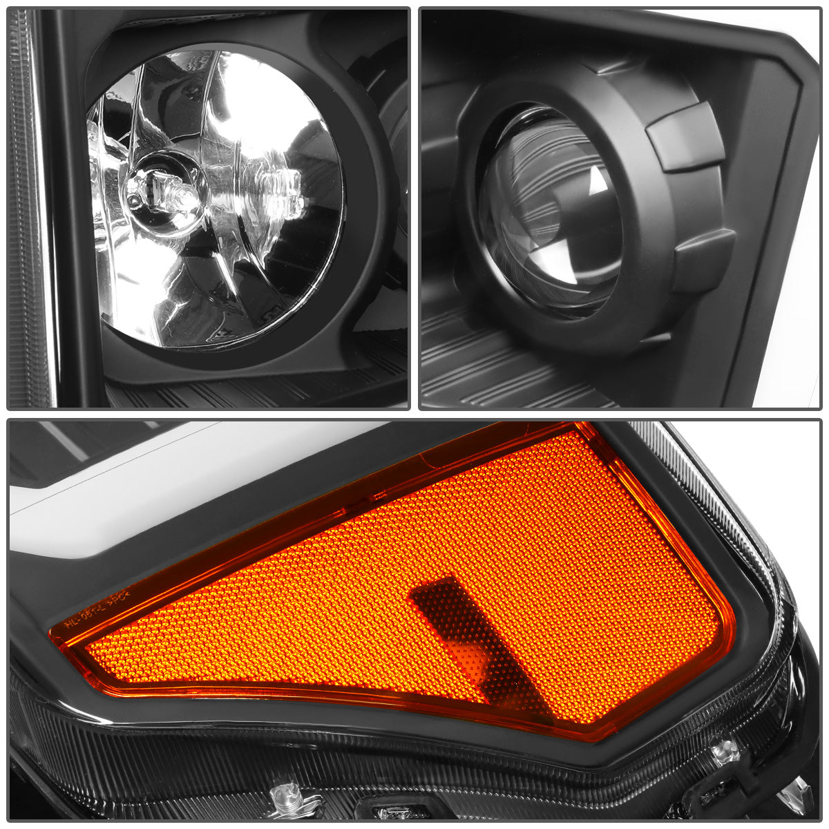 FAROS 09-14 FORD F-150 - ONLY FITS MODELS WITH HALOGEN HEADLIGHTS WITHOUT PROJECTOR - DAYTIME RUNNING LIGHT BAR REQUIRES WIRING INTO EXISITING LIGHTING HARNESS - LED DRL - PROJECTOR LOW BEAM - BLACK HOUSING / AMBER CORNER - H1 HIGH, H1 LOW BEAM, 19