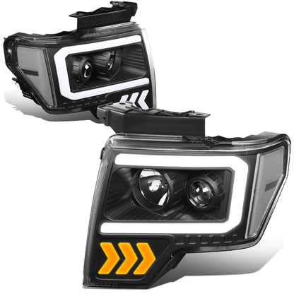 FAROS 09-14 FORD F-150 - ONLY FITS MODELS WITH HALOGEN HEADLIGHTS WITHOUT PROJECTOR - DAYTIME RUNNING LIGHT BAR REQUIRES WIRING INTO EXISITING LIGHTING HARNESS - LED DRL - PROJECTOR LOW BEAM - BLACK HOUSING / CLEAR CORNER - H1 HIGH, H1 LOW BEAM, 19