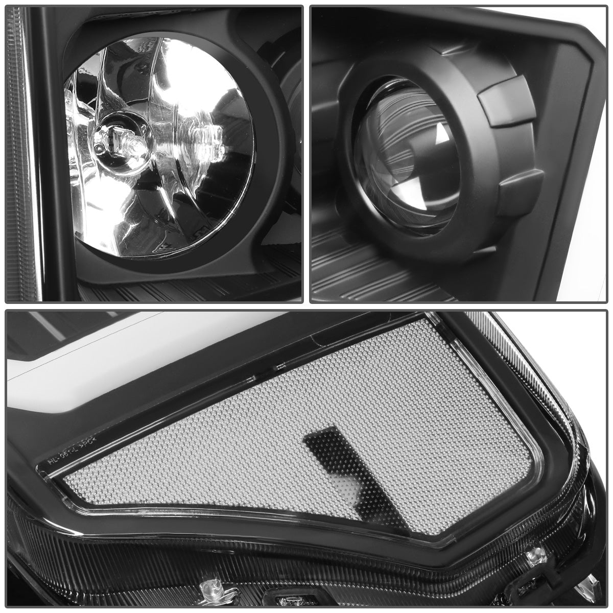 FAROS 09-14 FORD F-150 - ONLY FITS MODELS WITH HALOGEN HEADLIGHTS WITHOUT PROJECTOR - DAYTIME RUNNING LIGHT BAR REQUIRES WIRING INTO EXISITING LIGHTING HARNESS - LED DRL - PROJECTOR LOW BEAM - BLACK HOUSING / CLEAR CORNER - H1 HIGH, H1 LOW BEAM, 19