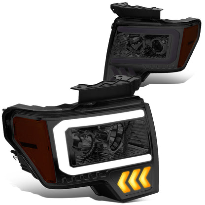 FAROS 09-14 FORD F-150 - ONLY FITS MODELS WITH HALOGEN HEADLIGHTS WITHOUT PROJECTOR - DAYTIME RUNNING LIGHT BAR REQUIRES WIRING INTO EXISITING LIGHTING HARNESS - LED DRL - PROJECTOR LOW BEAM - SMOKE HOUSING / AMBER CORNER - H1 HIGH, H1 LOW BEAM, 1