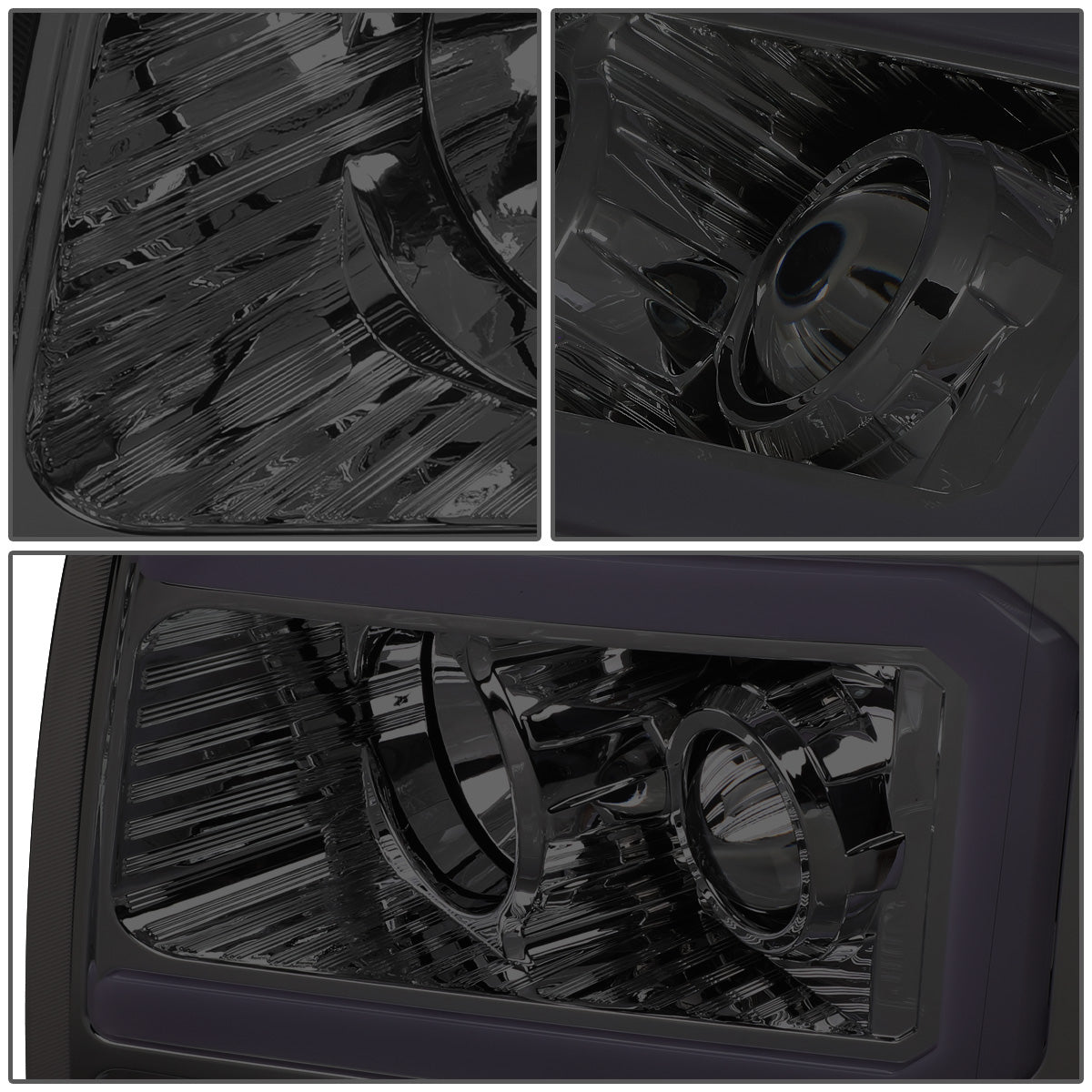 FAROS 09-14 FORD F-150 - ONLY FITS MODELS WITH HALOGEN HEADLIGHTS WITHOUT PROJECTOR - DAYTIME RUNNING LIGHT BAR REQUIRES WIRING INTO EXISITING LIGHTING HARNESS - LED DRL - PROJECTOR LOW BEAM - SMOKE HOUSING / AMBER CORNER - H1 HIGH, H1 LOW BEAM, 1