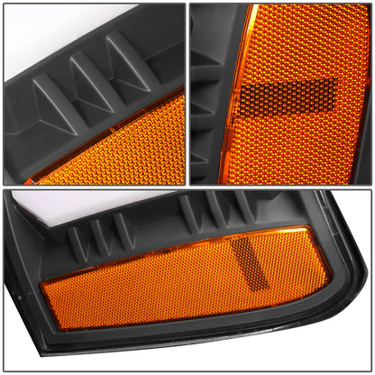 FAROS 07-13 GMC SIERRA 1500 / 07-14 GMC SIERRA 2500, 3500 - DOES NOT FIT 2007 CLASSIC STYLES - C-BAR LED DRL - SEQUENTIAL LED - BLACK HOUSING / AMBER CORNER