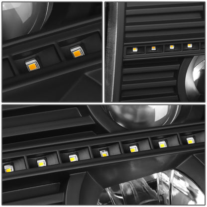 FAROS 07-13 GMC SIERRA 1500 / 07-14 GMC SIERRA 2500, 3500 - DOES NOT FIT 2007 CLASSIC STYLES - C-BAR LED DRL - SEQUENTIAL LED - BLACK HOUSING / AMBER CORNER