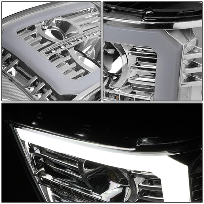 FAROS 07-13 GMC SIERRA 1500 / 07-14 GMC SIERRA 2500, 3500 - DOES NOT FIT 2007 CLASSIC STYLES - C-BAR LED DRL - SEQUENTIAL LED - CHROME HOUSING / CLEAR CORNER