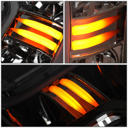 FAROS 18-21 FORD F-150 - FITS MODELS WITH HALOGEN HEADLIGHTS ONLY - C-BAR LED DRL - SEQUENTIAL LED - CHROME HOUSING / AMBER CORNER