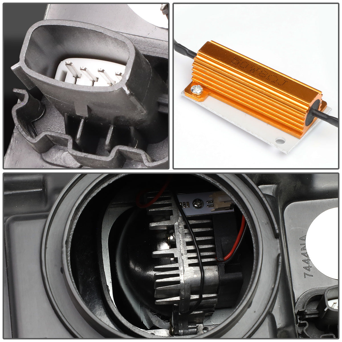 FAROS 18-20 FORD F-150 - FITS MODELS WITH HALOGEN HEADLIGHTS ONLY - SEQUENTIAL LED DRL RING - PROJECTOR HIGH / LOW BEAM - BLACK HOUSING / CLEAR CORNER - 194 MARKER - REUSE FACTORY BULB