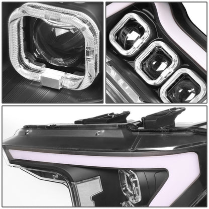 FAROS 18-20 FORD F-150 - FITS MODELS WITH HALOGEN HEADLIGHTS ONLY - SEQUENTIAL LED DRL RING - PROJECTOR HIGH / LOW BEAM - BLACK HOUSING / CLEAR CORNER - 194 MARKER - REUSE FACTORY BULB