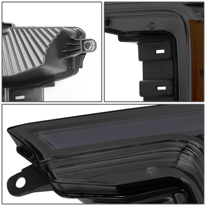 FAROS 18-20 FORD F-150 - FITS MODELS WITH HALOGEN HEADLIGHTS ONLY - SEQUENTIAL LED DRL RING - PROJECTOR HIGH / LOW BEAM - SMOKE HOUSING / AMBER CORNER - 194 MARKER - REUSE FACTORY BULB