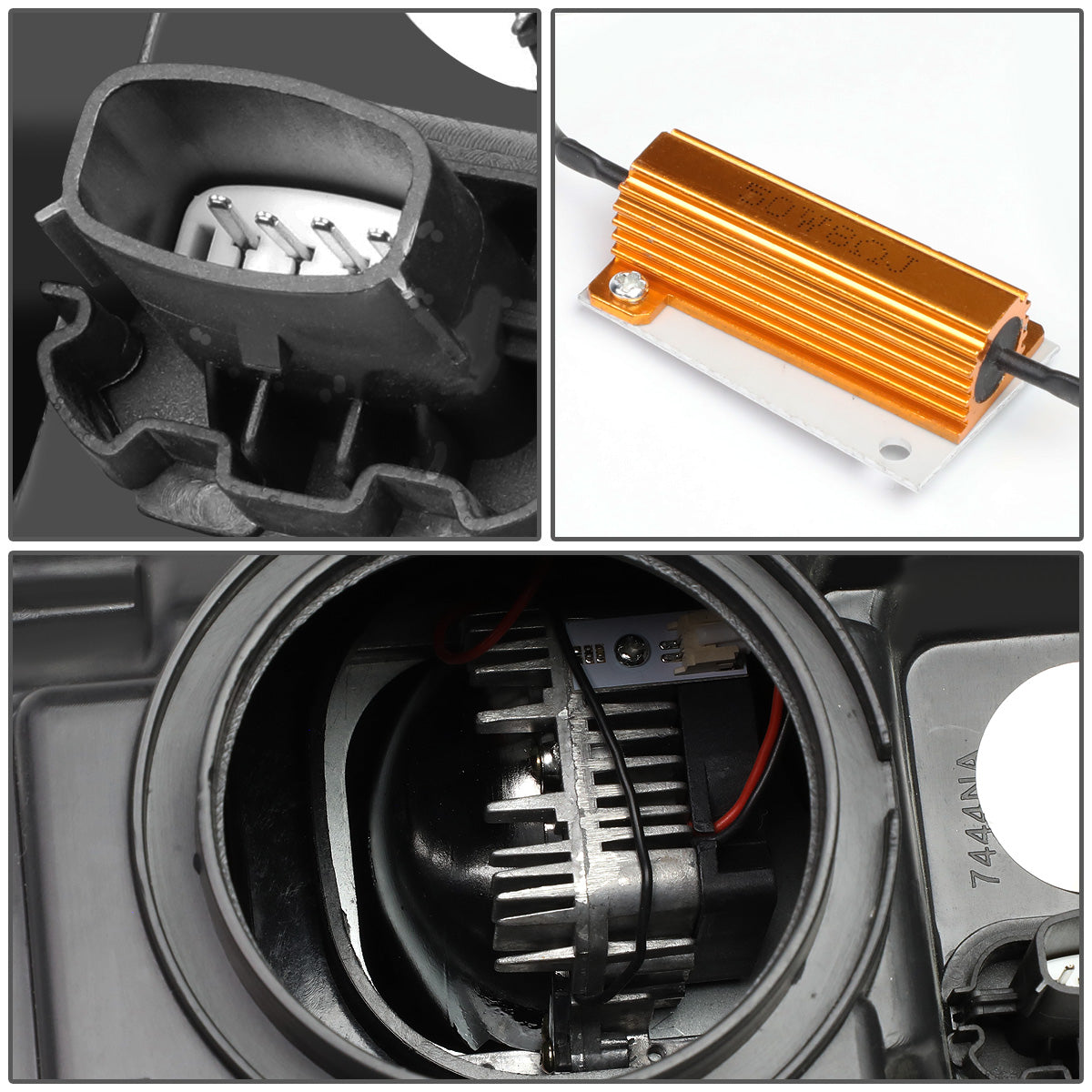 FAROS 18-20 FORD F-150 - FITS MODELS WITH HALOGEN HEADLIGHTS ONLY - SEQUENTIAL LED DRL RING - PROJECTOR HIGH / LOW BEAM - SMOKE HOUSING / AMBER CORNER - 194 MARKER - REUSE FACTORY BULB