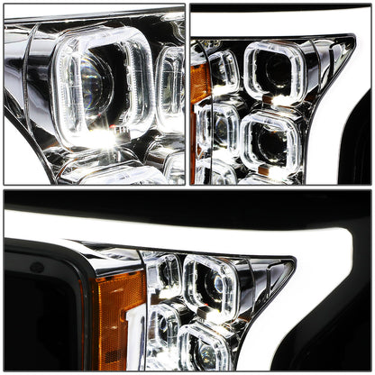 FAROS 18-20 FORD F-150 - FITS MODELS WITH HALOGEN HEADLIGHTS ONLY - SEQUENTIAL LED DRL RING - PROJECTOR HIGH / LOW BEAM - SMOKE HOUSING / AMBER CORNER - 194 MARKER - REUSE FACTORY BULB