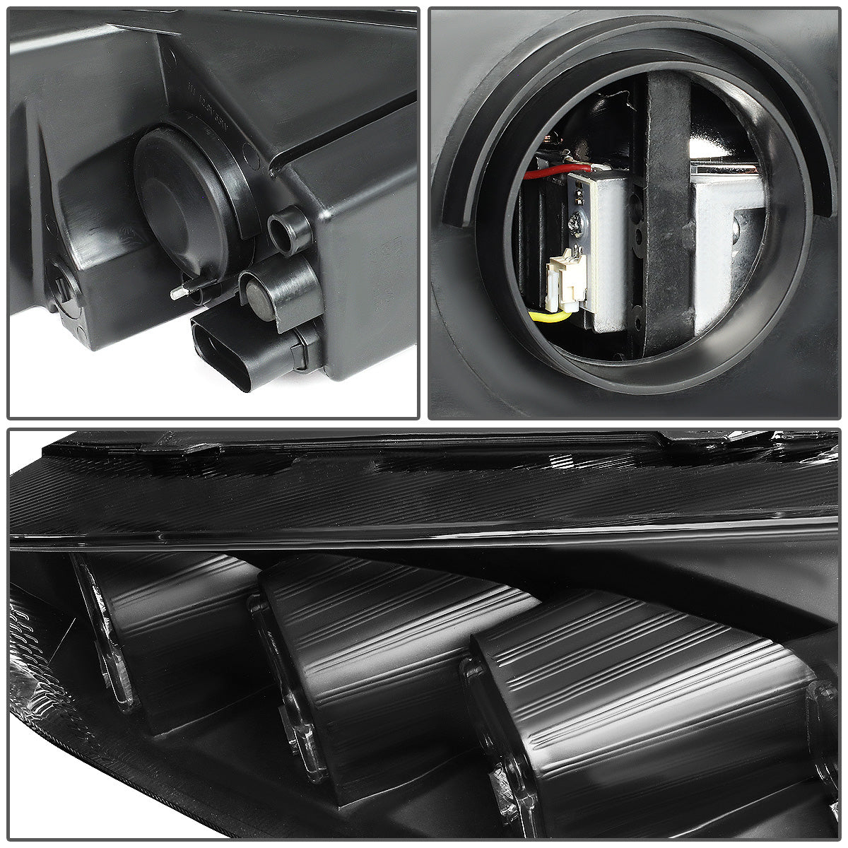 FAROS 15-18 FORD FOCUS - FITS MODELS WITH HALOGEN HEADLIGHTS ONLY - FITS MODELS WITHOUT LED DRL - SEQUENTIAL HALO - PROJECTOR HIGH / LOW BEAM - BLACK HOUSING / AMBER CORNER