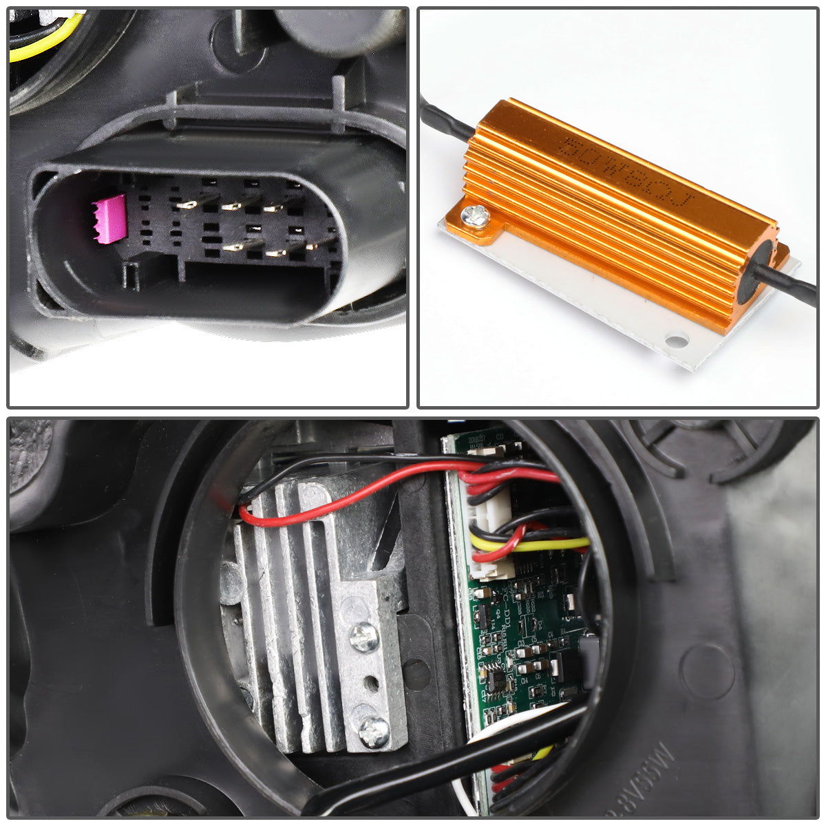 FAROS 15-18 FORD FOCUS - FITS MODELS WITH HALOGEN HEADLIGHTS ONLY - FITS MODELS WITHOUT LED DRL - SEQUENTIAL HALO - PROJECTOR HIGH / LOW BEAM - BLACK HOUSING / AMBER CORNER