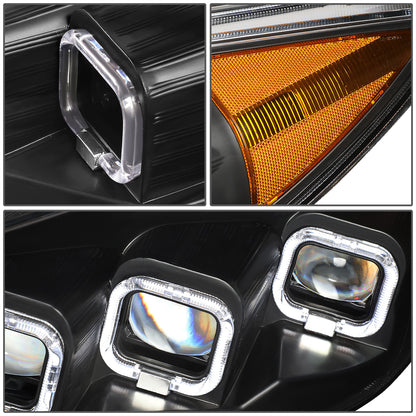 FAROS 15-18 FORD FOCUS - FITS MODELS WITH HALOGEN HEADLIGHTS ONLY - FITS MODELS WITHOUT LED DRL - SEQUENTIAL HALO - PROJECTOR HIGH / LOW BEAM - BLACK HOUSING / AMBER CORNER