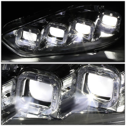 FAROS 15-18 FORD FOCUS - FITS MODELS WITH HALOGEN HEADLIGHTS ONLY - FITS MODELS WITHOUT LED DRL - SEQUENTIAL HALO - PROJECTOR HIGH / LOW BEAM - CHROME HOUSING / AMBER CORNER