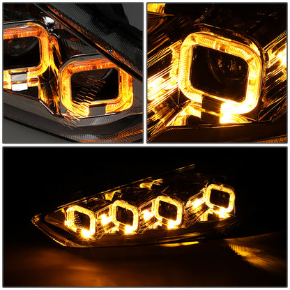 FAROS 15-18 FORD FOCUS - FITS MODELS WITH HALOGEN HEADLIGHTS ONLY - FITS MODELS WITHOUT LED DRL - SEQUENTIAL HALO - PROJECTOR HIGH / LOW BEAM - SMOKE HOUSING / AMBER CORNER