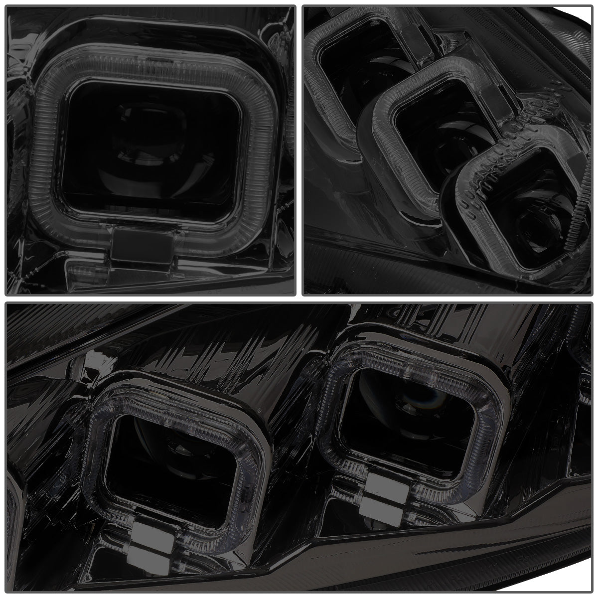 FAROS 15-18 FORD FOCUS - FITS MODELS WITH HALOGEN HEADLIGHTS ONLY - FITS MODELS WITHOUT LED DRL - SEQUENTIAL HALO - PROJECTOR HIGH / LOW BEAM - SMOKE HOUSING / AMBER CORNER
