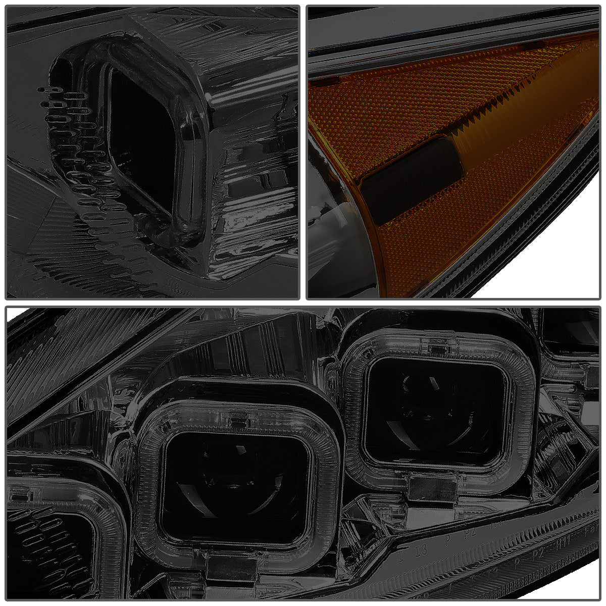 FAROS 15-18 FORD FOCUS - FITS MODELS WITH HALOGEN HEADLIGHTS ONLY - FITS MODELS WITHOUT LED DRL - SEQUENTIAL HALO - PROJECTOR HIGH / LOW BEAM - SMOKE HOUSING / AMBER CORNER