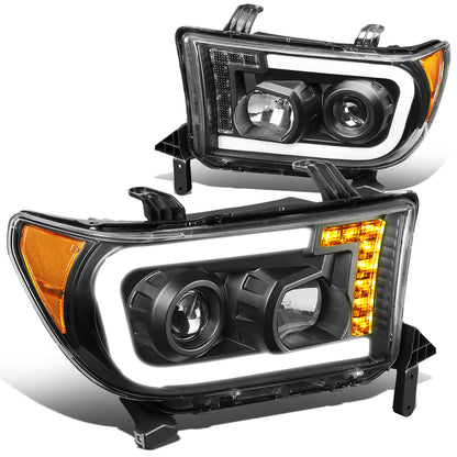 FAROS 08-17 TOYOTA SEQUOIA / 07-13 TOYOTA TUNDRA - FITS MODELS WITHOUT LEVEL ADJUSTER - DRL LIGHT BAR WILL REQUIRE WIRING TO EXISTING HARNESS - LED DRL - PROJECTOR - BLACK HOUSING / AMBER CORNER - H1 LOW BEAM / H1 HIGH BEAM