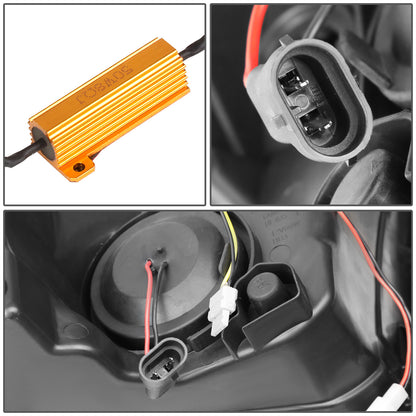 FAROS 08-17 TOYOTA SEQUOIA / 07-13 TOYOTA TUNDRA - FITS MODELS WITHOUT LEVEL ADJUSTER - DRL LIGHT BAR WILL REQUIRE WIRING TO EXISTING HARNESS - LED DRL - PROJECTOR - BLACK HOUSING / SMOKE LENS / AMBER CORNER - H1 LOW BEAM / H1 HIGH BEAM