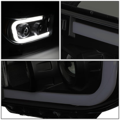 FAROS 08-17 TOYOTA SEQUOIA / 07-13 TOYOTA TUNDRA - FITS MODELS WITHOUT LEVEL ADJUSTER - DRL LIGHT BAR WILL REQUIRE WIRING TO EXISTING HARNESS - LED DRL - PROJECTOR - BLACK HOUSING / SMOKE LENS / CLEAR CORNER - H1 LOW BEAM / H1 HIGH BEAM