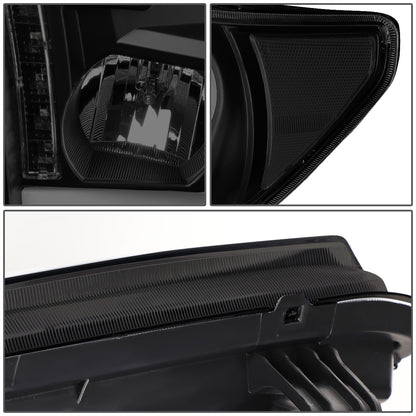 FAROS 08-17 TOYOTA SEQUOIA / 07-13 TOYOTA TUNDRA - FITS MODELS WITHOUT LEVEL ADJUSTER - DRL LIGHT BAR WILL REQUIRE WIRING TO EXISTING HARNESS - LED DRL - PROJECTOR - BLACK HOUSING / SMOKE LENS / CLEAR CORNER - H1 LOW BEAM / H1 HIGH BEAM