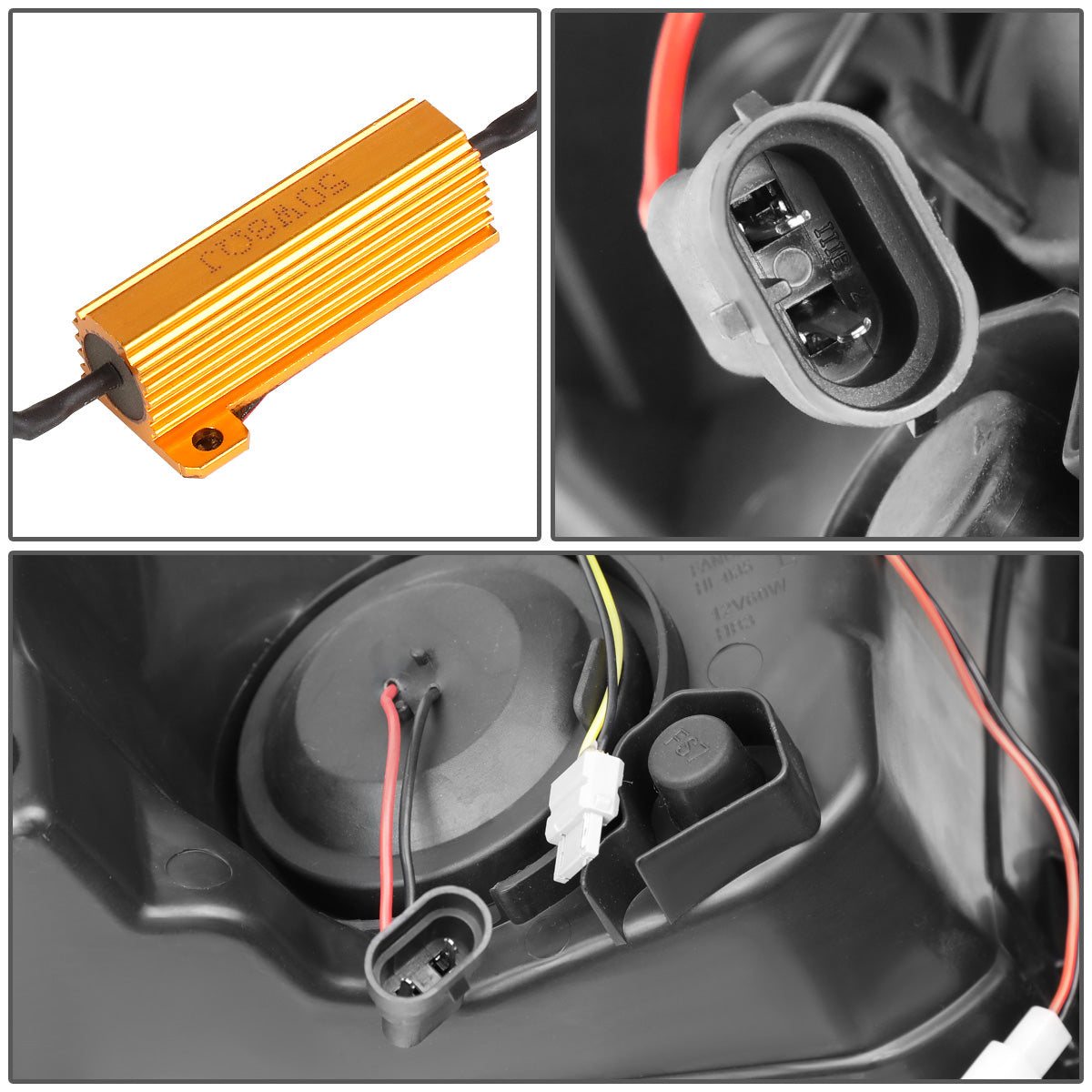 FAROS 08-17 TOYOTA SEQUOIA / 07-13 TOYOTA TUNDRA - FITS MODELS WITHOUT LEVEL ADJUSTER - DRL LIGHT BAR WILL REQUIRE WIRING TO EXISTING HARNESS - LED DRL - PROJECTOR - CHROME HOUSING / AMBER CORNER - H1 LOW BEAM / H1 HIGH BEAM
