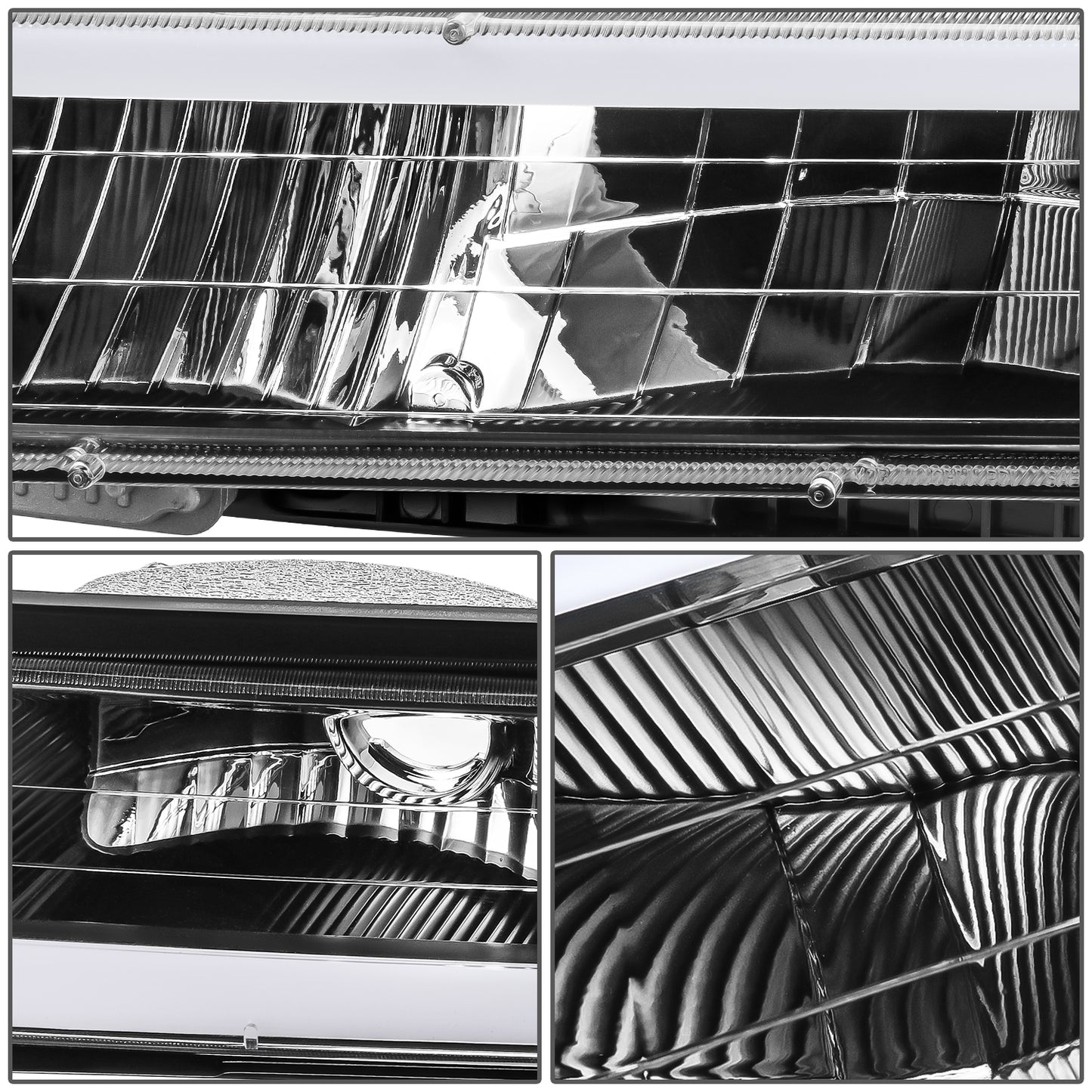 FAROS CLEAR LENS,CLEAR REFLECTOR,BLACK HOUSING - 4PCS - LED BAR - 92-94 CHEVROLET BLAZER / 88-99 CHEVROLET C1500 / 92-99 CHEVROLET C1500 SUBURBAN / 88-00 CHEVROLET C2500 / 92-99 CHEVROLET C2500 SUBURBAN / 88-00 CHEVROLET C3500 / 88-99 CHEVROLET K1500 /