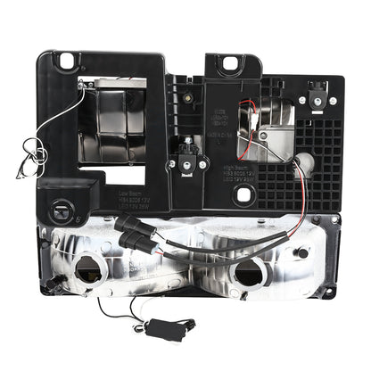 FAROS CLEAR LENS,CLEAR REFLECTOR,CHROME HOUSING - 4PCS - LED BAR - 92-94 CHEVROLET BLAZER / 88-99 CHEVROLET C1500 / 92-99 CHEVROLET C1500 SUBURBAN / 88-00 CHEVROLET C2500 / 92-99 CHEVROLET C2500 SUBURBAN / 88-00 CHEVROLET C3500 / 88-99 CHEVROLET K1500 /