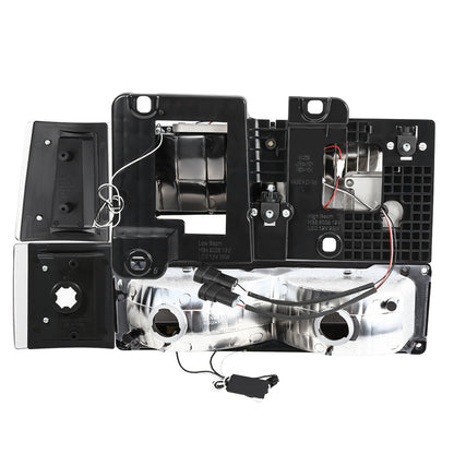 FAROS CLEAR LENS,AMBER REFLECTOR,BLACK HOUSING - 8PCS - LED BAR - 94-99 GMC C1500 K1500 YUKON / 94-99 GMC C1500 SUBURBAN C2500 SUBURBAN K1500 SUBURBAN K2500 SUBURBAN / 94-00 GMC C2500 C3500 K2500 K3500 - FITS MODELS WITH COMPOSITE HEADLIGHTS ONLY