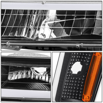 FAROS CLEAR LENS,AMBER REFLECTOR,BLACK HOUSING - 8PCS - LED BAR - 92-93 CHEVROLET BLAZER / 88-93 CHEVROLET C1500 / 92-93 CHEVROLET C1500 SUBURBAN / 88-93 CHEVROLET C2500 / 92-93 CHEVROLET C2500 SUBURBAN / 88-93 CHEVROLET C3500 / 88-93 CHEVROLET K1500 /