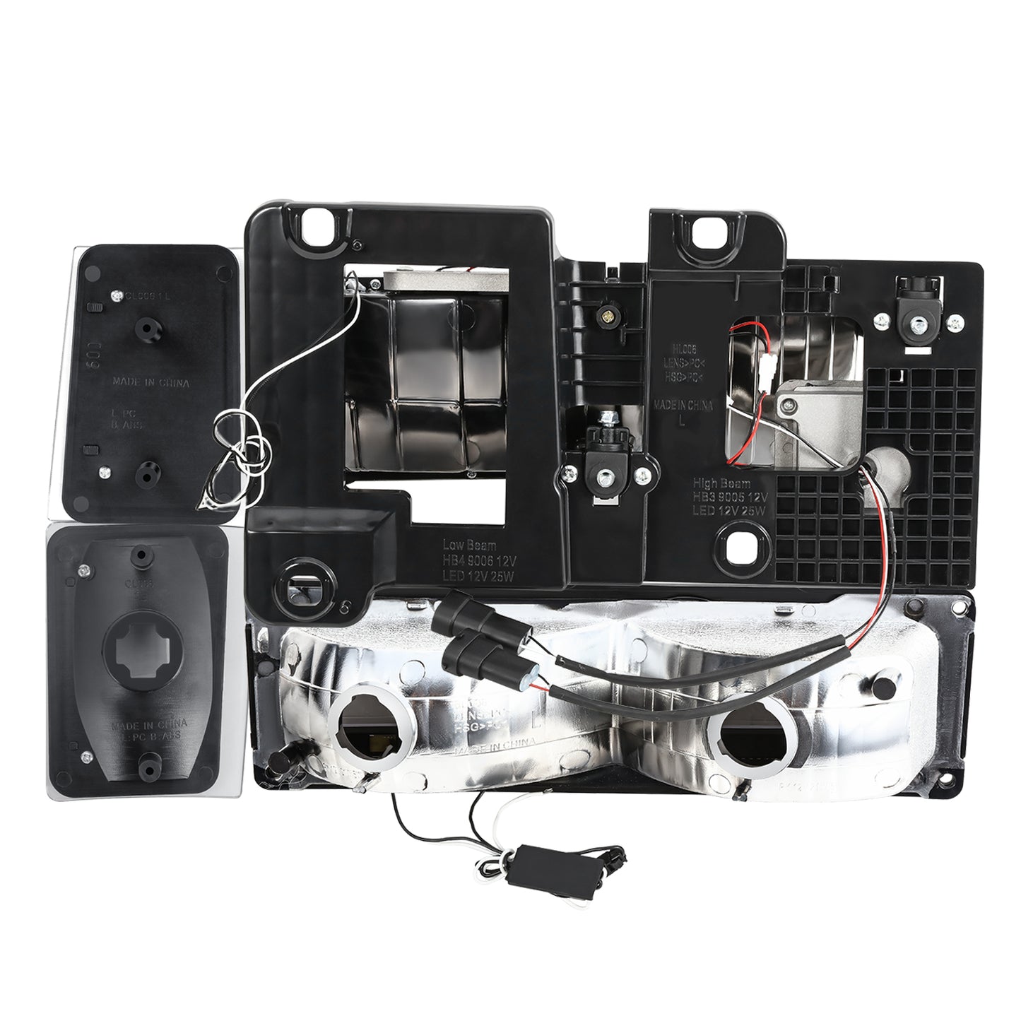 FAROS CLEAR LENS,AMBER REFLECTOR,BLACK HOUSING - 8PCS - LED BAR - 92-93 CHEVROLET BLAZER / 88-93 CHEVROLET C1500 / 92-93 CHEVROLET C1500 SUBURBAN / 88-93 CHEVROLET C2500 / 92-93 CHEVROLET C2500 SUBURBAN / 88-93 CHEVROLET C3500 / 88-93 CHEVROLET K1500 /