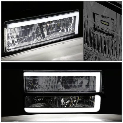 FAROS SMOKE LENS,AMBER REFLECTOR,CHROME HOUSING - 8PCS - LED BAR - 92-93 CHEVROLET BLAZER / 88-93 CHEVROLET C1500 / 92-93 CHEVROLET C1500 SUBURBAN / 88-93 CHEVROLET C2500 / 92-93 CHEVROLET C2500 SUBURBAN / 88-93 CHEVROLET C3500 / 88-93 CHEVROLET K1500 /