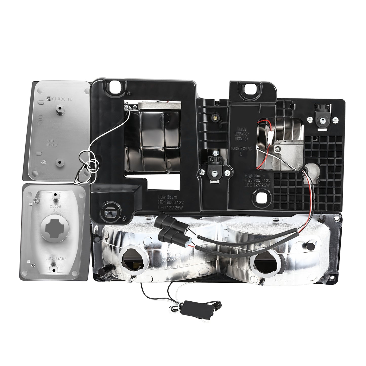 FAROS SMOKE LENS,AMBER REFLECTOR,CHROME HOUSING - 8PCS - LED BAR - 92-93 CHEVROLET BLAZER / 88-93 CHEVROLET C1500 / 92-93 CHEVROLET C1500 SUBURBAN / 88-93 CHEVROLET C2500 / 92-93 CHEVROLET C2500 SUBURBAN / 88-93 CHEVROLET C3500 / 88-93 CHEVROLET K1500 /